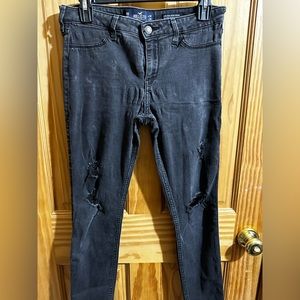 Black skinny low rise leggings